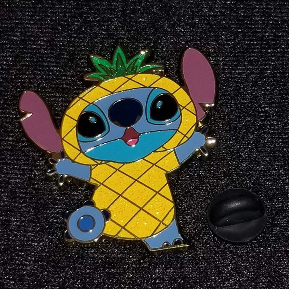 Disney Stitch Chaser Pin Glitter Pineapple Character Fruits Mystery Box Lunch